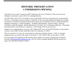 Historic Preservation Commission Opening