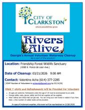 Georgia’s Annual Volunteer Waterway Cleanup - March 21,, 2026 9:00am 