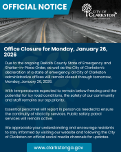 Office Closure for Monday, January 26, 2026