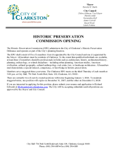 Historic Preservation Commission Opening