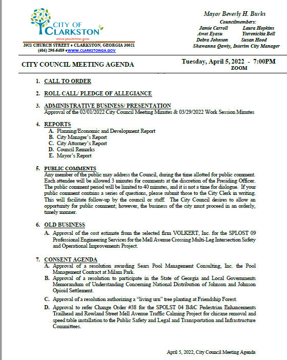 City Meeting 04/05/22