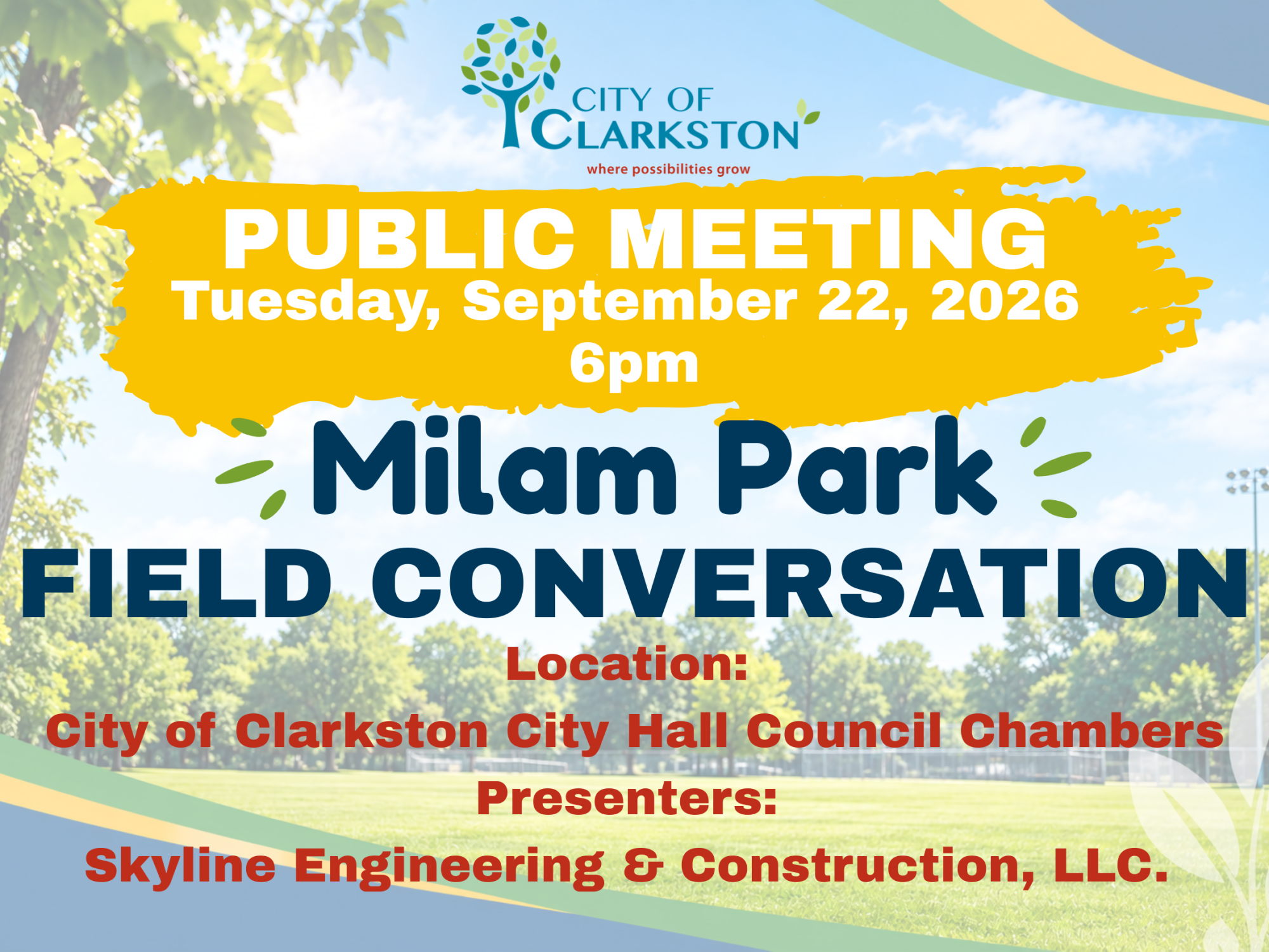 Milam Park Field Conversation