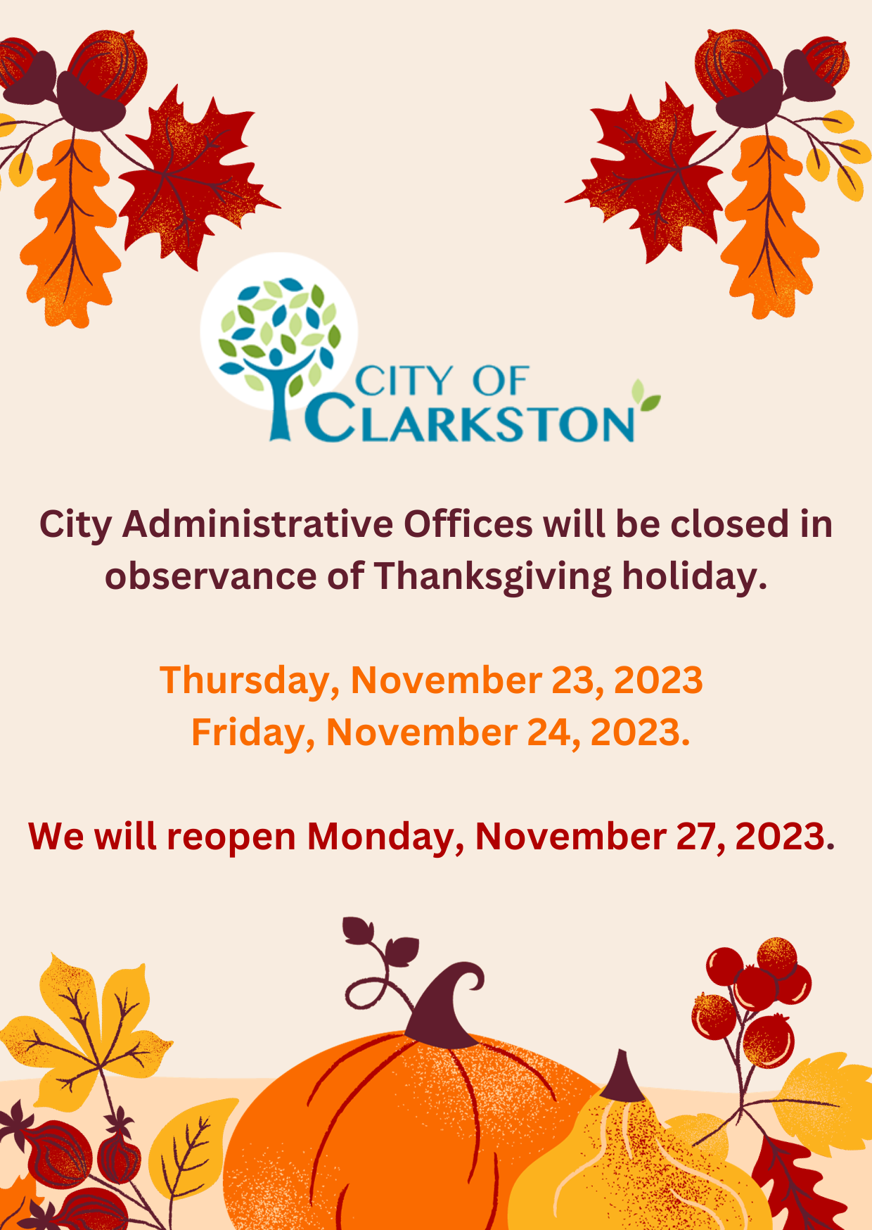 thanksgiving office closing