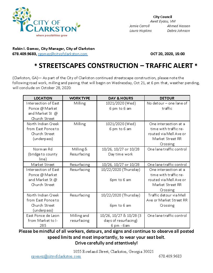 STREETSCAPE PROJECT WORK - PUBLIC NOTICE