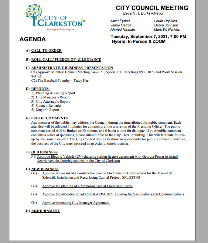 council agenda