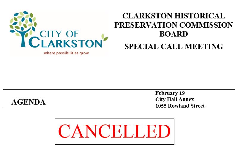 CANCELLED historic preservation meeting