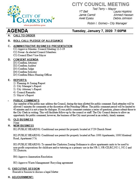 agenda 1-7-2020