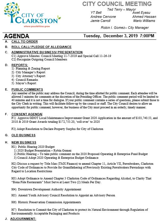 council agenda 12-3-19