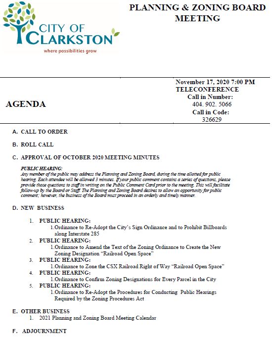 planning & zoning agenda 11-17-2020