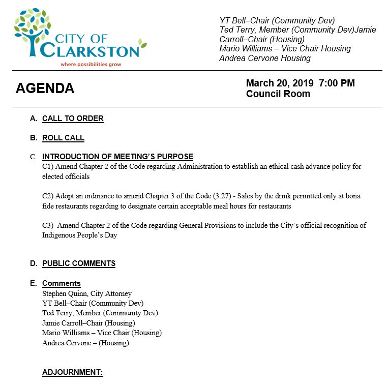 rescheduled sac meeting to 3-20-19