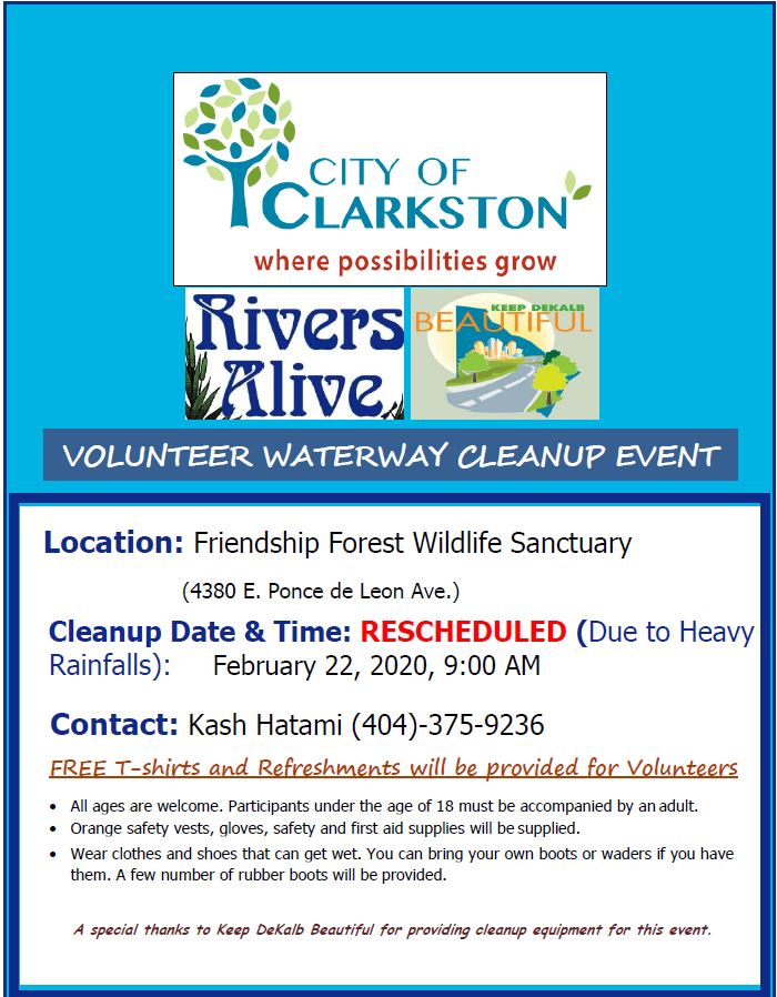 rescheduled rivers alive cleanup