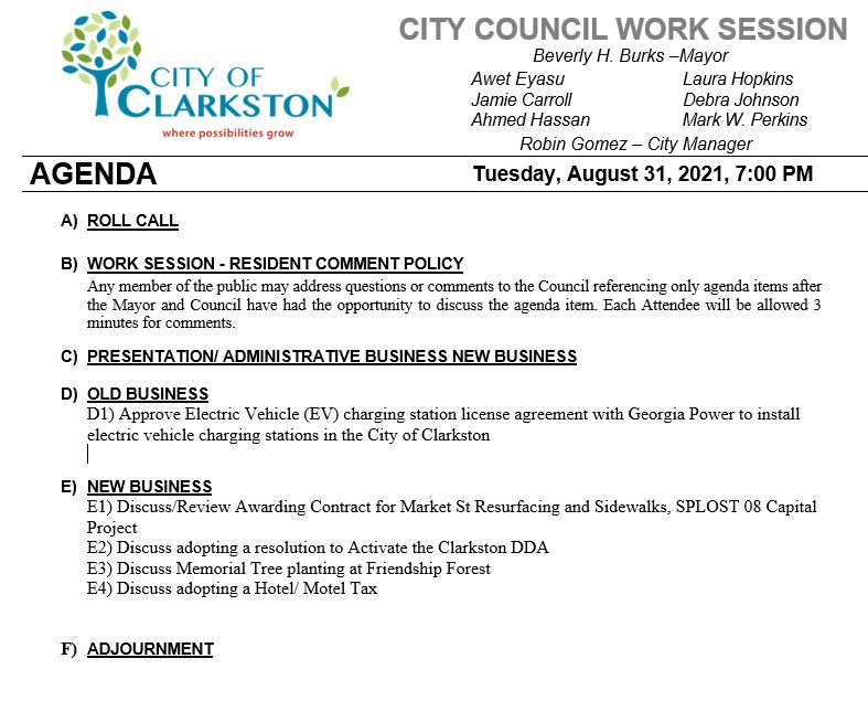 work session 8-31-21